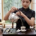 wholesale Pure 999 Fine Silver Elegant Handcrafted  Teapot with Intricate Fish and Cloud Design - Traditional Craftsmanship-Fine large teapot - Handicraft-0-3