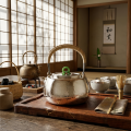 wholesale Pure 999 Fine Silver Handcrafted Stainless Steel Teapot with Bamboo Handle and Jade Accent-Fine large teapot - Handicraft-0-2