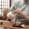 wholesale Pure 999 Fine Silver Artisanal Silver Teapot with Gilded Lotus Relief and Fine Jade Accents - Handicraft-0-3
