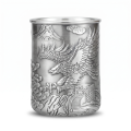 wholesale Pure 999 Artisan Crafted Silver Tea Cup with Majestic Eagle and Great Wall Relief Design - Handicraft-0-0