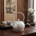 wholesale Pure 999 Exquisite Handcrafted Sterling Silver Teapot Featuring Intricate Floral Artistry and Arched Handle - Handicraft-0-3