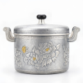 wholesale Pure 999 Fine Silver Exquisite Silver Toned Peony Embossed Pot with Intricate Floral Relief and Decorative Handles - Handicraft-0-0