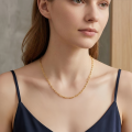 wholesale 925 Sterling Silver Elegant 18K Gold-Plated Sterling  Paperclip Chain Necklace Wholesale - Handcrafted in Italy-0-2