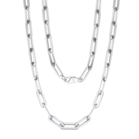 wholesale 925 Sterling Silver Italian Sterling  Chunky Paperclip Chain Necklace-undefined