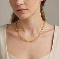 wholesale 925 Sterling Silver Gold-Plated Paperclip Chain Necklace Wholesale - Italian Craftsmanship Sterling  S-0-2