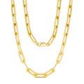 wholesale 925 Sterling Silver Italian Sterling  Gold-Plated Paperclip Chain Necklace-0-0