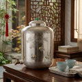 wholesale Pure 999 Handcrafted  Water Dispenser with Ornate Floral Patterns and Goldfish Motifs-Premium Water Tank - Handicraft-0-1