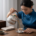 wholesale Pure 999 Elegant  Teapot with Turquoise Accents and Braided Handle - Handicraft-0-3