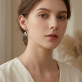 wholesale 925 Sterling Silver Elegant Silver Bow Earrings with Clear Crystal Wholesale Pendants - JewelryODM-0-1