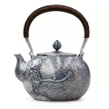 wholesale Pure 999 Elegant  Teapot with Woven Handle and Nature Motifs-Fine large teapot - Handicraft-0-0