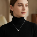 wholesale 925 Sterling Silver Elegant Butterfly Pearl and Zircon Pavé Sterling Silver Necklaces Wholesale - JewelryODM-0-1