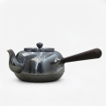 wholesale 999 Pure Silver Hammered Teapot With Wooden Side Handle Kettle-0-0