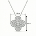 wholesale 925 Sterling Silver Sparkling Zircon-Accented Floral Swirl Pendant Necklaces Wholesale in Polished Sterling Silver - JewelryODM-0-3