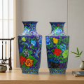 wholesale Pure 999 Blue Enamel Gold-Trimmed Floral Teapot with Traditional Design-Fine Filigree Indigo Vase - Handicraft-0-1