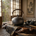 wholesale Pure 999 Fine Silver Handcrafted Hammered Metal Teapot with Bamboo Handle and Lion Knob-Fine large teapot - Handicraft-0-1