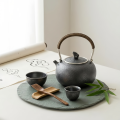 wholesale Pure 999 Fine Silver Handcrafted Hammered Metal Teapot with Bamboo Handle and Lion Knob-Fine large teapot - Handicraft-0-2