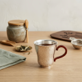 wholesale Pure 999 Handcrafted Hammered Metal Mug with Wooden Handle-Premium Master Cup - Handicraft-0-1