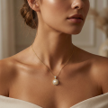 wholesale 925 Sterling Silver Elegant Pearl and Zircon Halo Pendant Necklaces Wholesale with Pear-Shaped Bail - JewelryODM-0-1