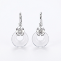 wholesale 925 Sterling Silver Elegant Silver Bow Earrings with Clear Crystal Wholesale Pendants - JewelryODM-0-0