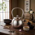 wholesale 999 Pure Silver Hammered Teapot Handcrafted Kettle With Overhead Handle-0-1