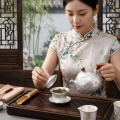 wholesale 999 Pure Silver Teapot Floral Engraved Tea Pot With Wooden Handle-0-3