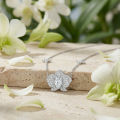 wholesale 925 Sterling Silver Elegant Zircon Orchid Pendant Necklaces Wholesale with Pear-Cut Center Stone - JewelryODM-0-1