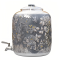 wholesale Pure 999 Fine Silver Handcrafted Ornate Metallic Beverage Dispenser Featuring Embossed Phoenix and Floral Relief Designs - Handicraft-0-0