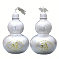 wholesale Pure 999 Fine Silver Elegant Silver-Toned Gourd Statues Featuring Auspicious Calligraphy Accents for Good Fortune and Prosperity - Handicraft-0-0