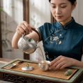 wholesale Pure 999 Fine Silver Handmade Silver Teapot with Lotus Seed Pod Motif and Woven Rattan Handle - Handicraft-0-1