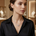 wholesale 925 Sterling Silver Elegant Sterling Silver Pearl and Sparkling Zircon Floral Pendant Necklaces Wholesale - JewelryODM-0-1