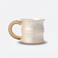 wholesale Pure 999 Artisan Bamboo Style Ceramic Mug with Woven Handle and Matching Coaster Set - Handicraft-0-0