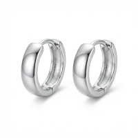 wholesale 925 Sterling Silver Elegant Polished Sterling Silver Huggie Hoop Earrings Wholesale - JewelryODM-undefined