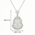 wholesale 925 Sterling Silver Elegant White Jade Hulu Pendant Necklaces Wholesale with Radiant Zircon Surroundings - JewelryODM-0-3