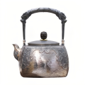 wholesale Pure 999 Fine Silver Exquisite Silver Teapot with Dragon Handle and Intricate Oriental Scroll Engravings - Handicraft-0-0
