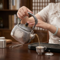 wholesale Pure 999 Fine Silver Exquisite Silver Teapot with Dragon Handle and Intricate Oriental Scroll Engravings - Handicraft-0-3