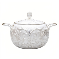 wholesale Pure 999 Fine Silver Elegant Silver-Plated Tureen with Intricate Floral Engravings and Matching Lid - Handicraft-undefined