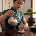 wholesale Pure 999 Ornate Handcrafted Silver Teapot with Intricate Filigree and Multicolored Gemstone Inlays - Handicraft-0-3
