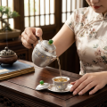 wholesale Pure 999 Fine Silver Elegant Silver Teapot with Floral Engravings, Green Jade Finial, and Dark Wooden Handle - Handicraft-0-1