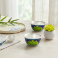 wholesale Pure 999 Handcrafted Ceramic Bowls with Purple, Blue, Green, and Yellow Floral Motif - Handicraft-0-2