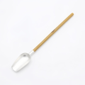 wholesale Pure 999 Fine Silver Elegant Hand-Hammered Silver Tea Scoop with Long Tan Handle for Matcha or Loose Leaf Tea - Handicraft-0-0