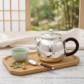 wholesale Pure 999 Fine Silver Handcrafted Silver Teapot with Gourd Accents and Woven Handle - Handicraft-0-3