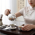 wholesale Pure 999 Fine Silver Handcrafted Silver Teapot with Gourd Accents and Woven Handle - Handicraft-0-2