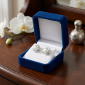 wholesale 925 Sterling Silver Elegant White Cultured Pearl and Cubic Zirconia Swirl Stud Earrings Wholesale - JewelryODM-0-1