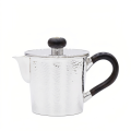 wholesale Pure 999 Fine Silver Hammered Silver Teapot with Elegant Dark Wood Handle and Lid Knob - Handicraft-0-0