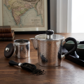 wholesale Pure 999 Fine Silver Hammered Silver Teapot with Elegant Dark Wood Handle and Lid Knob - Handicraft-0-1