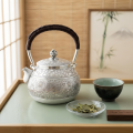 wholesale Pure 999 Fine Silver Exquisite Hand-Engraved Silver Teapot with Rattan Wrapped Handle - Handicraft-0-1