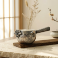 wholesale 999 Pure Silver Handmade Hammered Plum Blossom Side Handle Teapot-0-1