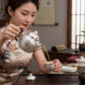wholesale Pure 999 Fine Silver Ornate Handcrafted Silver Teapot with Floral Embossing and Vibrant Gemstone Accents - Handicraft-0-2