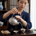 wholesale Pure 999 Fine Silver Hand-Hammered Silver Teapot Featuring Intricate Peony Floral Carvings and Elegant Arched Handle - Handicraft-0-3