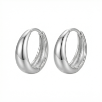 wholesale 925 Sterling Silver Elegant Sterling Silver Teardrop Huggie Hoop Earrings Wholesale for Women - JewelryODM-undefined